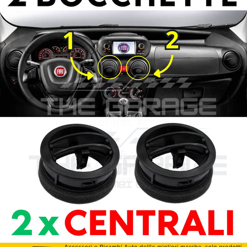 Set 2x Bocchette Griglia CENTRALE Aria Fiat Fiorino Doblo Nemo Climatizzatore AC