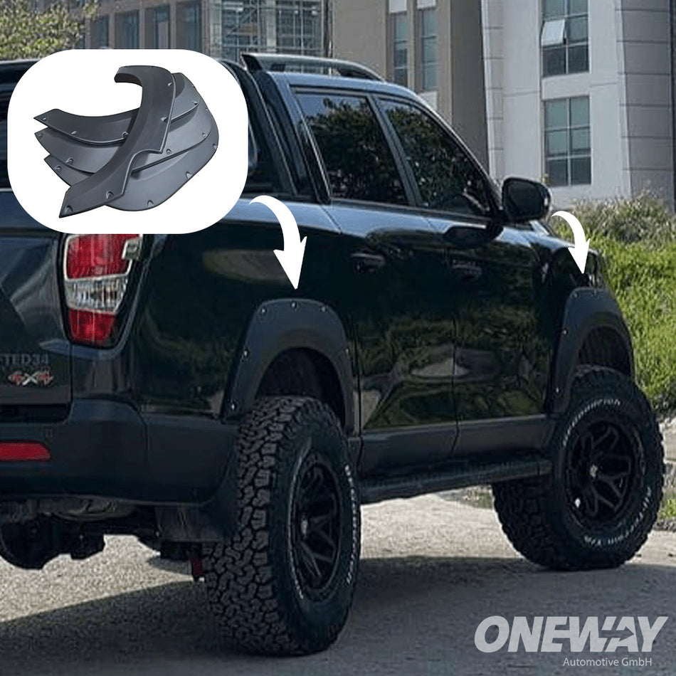 Parafanghi allargati compatibili con SSANGYONG Musso Grand SWB 2018+ con omologa