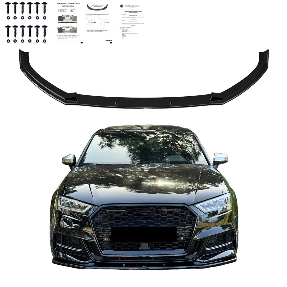 Splitter anteriore per AUDI S3 8V Berlina 2016-2020 con omologazione ABE TÜV