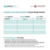 Guida finestrino plastica Megane 1 Cabrio Destra-Sinistra