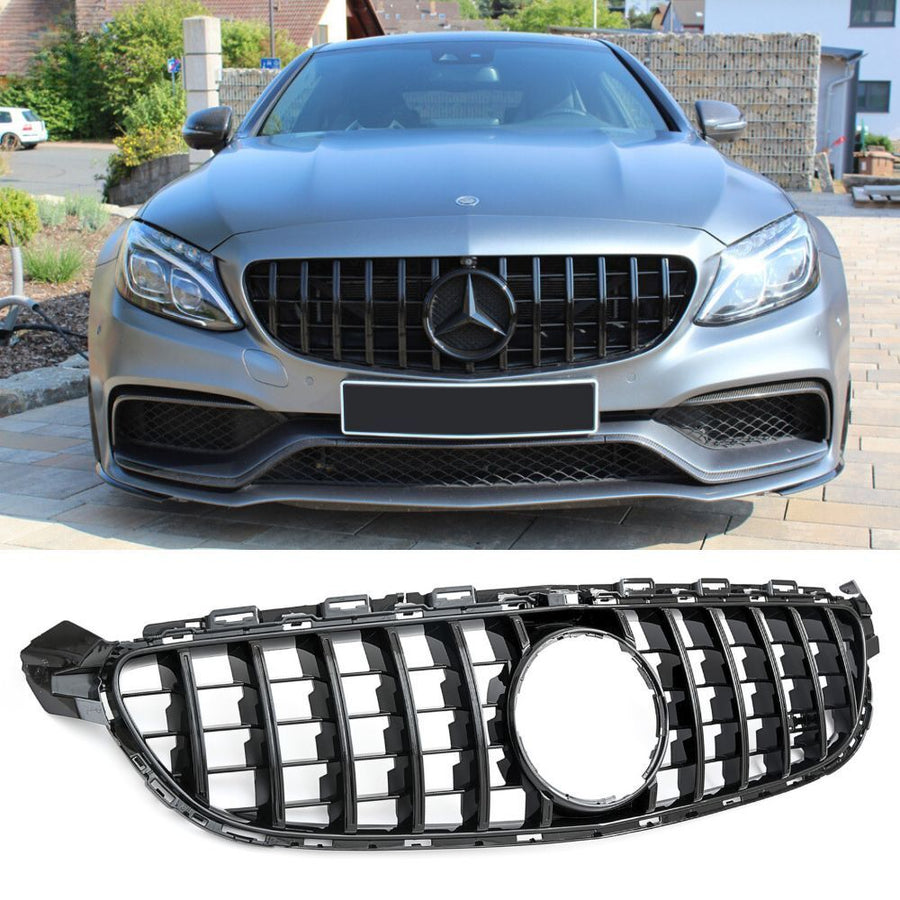 per Mercedes C63 AMG W205 14-21 Griglia Anteriore GTR Look Nero