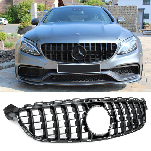per Mercedes C63 AMG W205 14-21 Griglia Anteriore GTR Look Nero