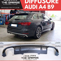 DIFFUSORE Posteriore RS4 per Audi A4 B9-8W (2015-2019) con Bordatura SILVER