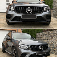 per Mercedes GLC X253 C253 15-19 Griglia Anteriore Nero Lucido