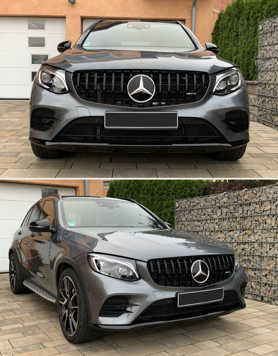 per Mercedes GLC X253 C253 15-19 Griglia Anteriore Nero Lucido
