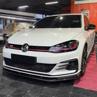 SPLITTER LAMA ANTERIORE paraurti per VW GOLF 7 7.5 GTI / GTD R Nero Lucido