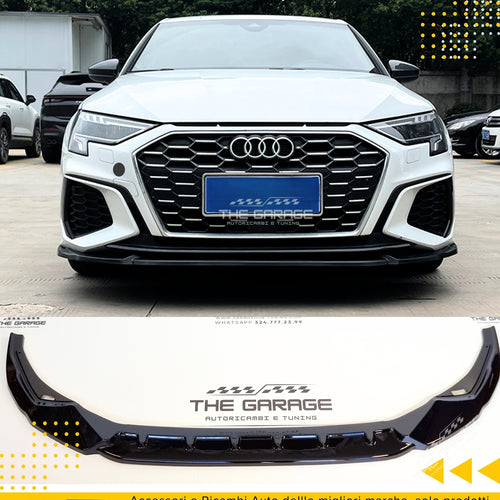 Lama Frontale specifica per Audi A3 8Y 2020-2024 (solo per S-LINE) Spoiler Nero