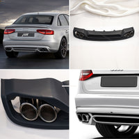 DIFFUSORE ABT DESIGN + TERMINALI INOX per AUDI A4 B8 2012-2015 (NON per SLINE)