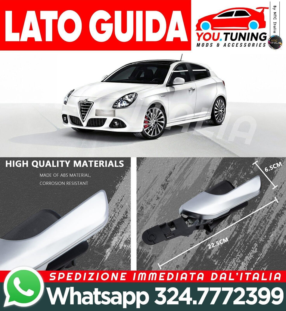 ALFA ROMEO GIULIETTA MANIGLIA INTERNA ANTERIORE, LATO Sinistro GUIDATORE CROMATA