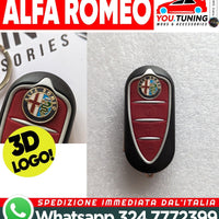 GUSCIO CHIAVE TELECOMANDO 3 TASTI PER ALFA ROMEO,MITO GIULIETTA +LOGO-3D