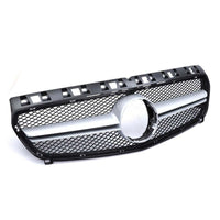 per Mercedes A W176 12-15 Griglia Anteriore Nero Argento Look AMG