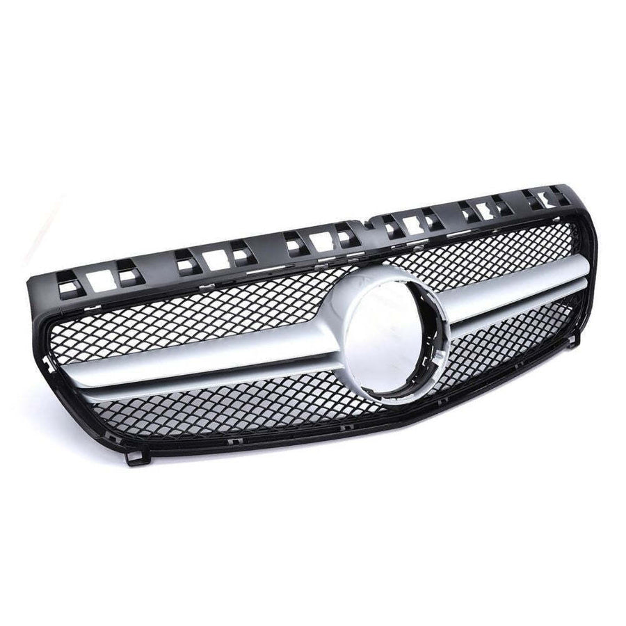 per Mercedes A W176 12-15 Griglia Anteriore Nero Argento Look AMG