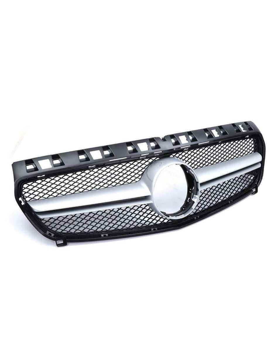 per Mercedes A W176 12-15 Griglia Anteriore Nero Argento Look AMG