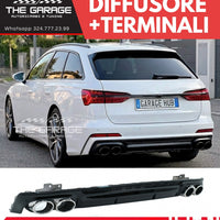 DIFFUSORE POSTERIORE S6 Design + TERMINALI per AUDI A6 (solo S-LINE) dal 2019