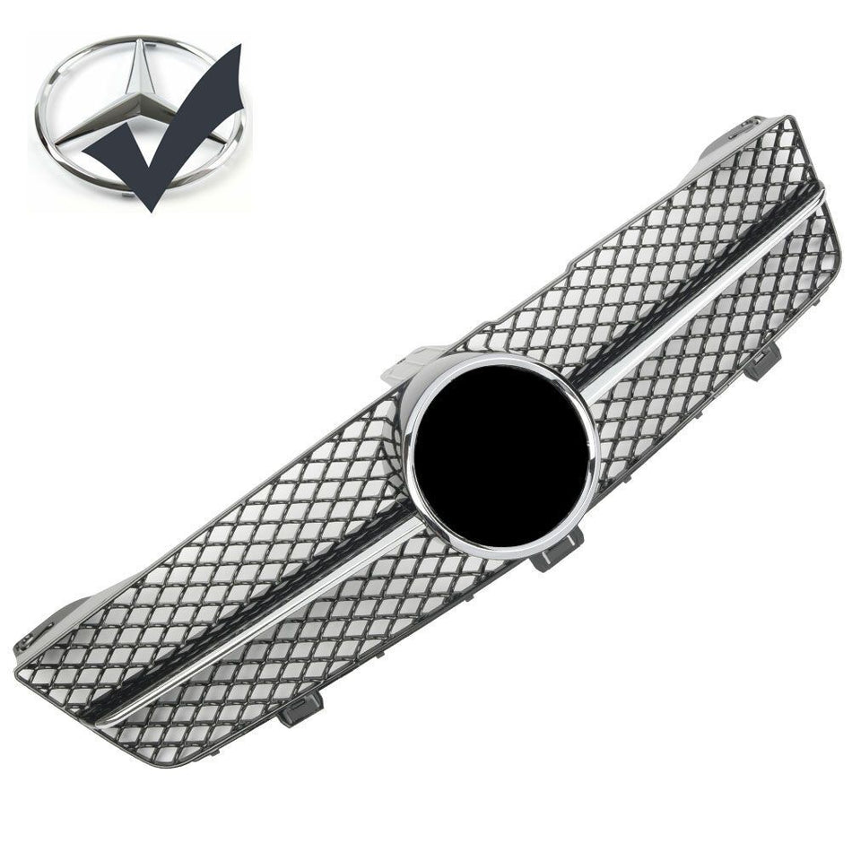 Griglia sportiva per Mercedes W219 CLS 2008-2010 cromata nera AMG LOOK