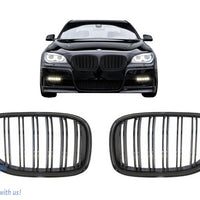 Griglie renali centrali per BMW Serie 7 F01 F02 F03 (2008-2015) Doppia striscia