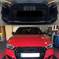 per AUDI A3 8V 2016-2020 Griglia Anteriore RS3 Look Nero Lucido