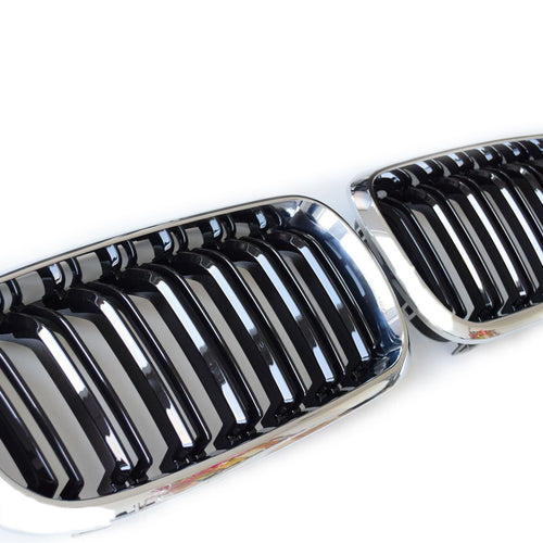 A per X5 X6 F15 F16 SPORT GRIGLIA RADIATORE DOPPIA STRISCIA CROMATA NERA