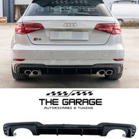 DIFFUSORE RS3 LOOK per Audi A3 8V SPORTBACK 2016-2019, (SOLO PER S-LINE) NERO