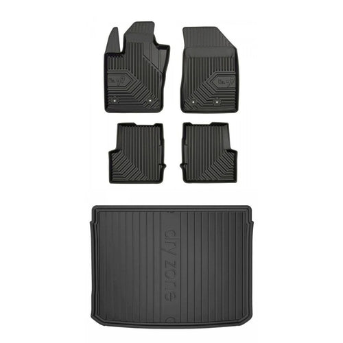 Frogum TPE Tappetini+Portabagagli Set per Fiat 500X dal 2014 TPE set di tappeti
