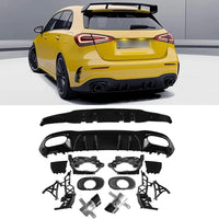 PER MERCEDES CLASSE A W177 AMG A35 - DIFFUSORE POSTERIORE ABS + TERMINALI