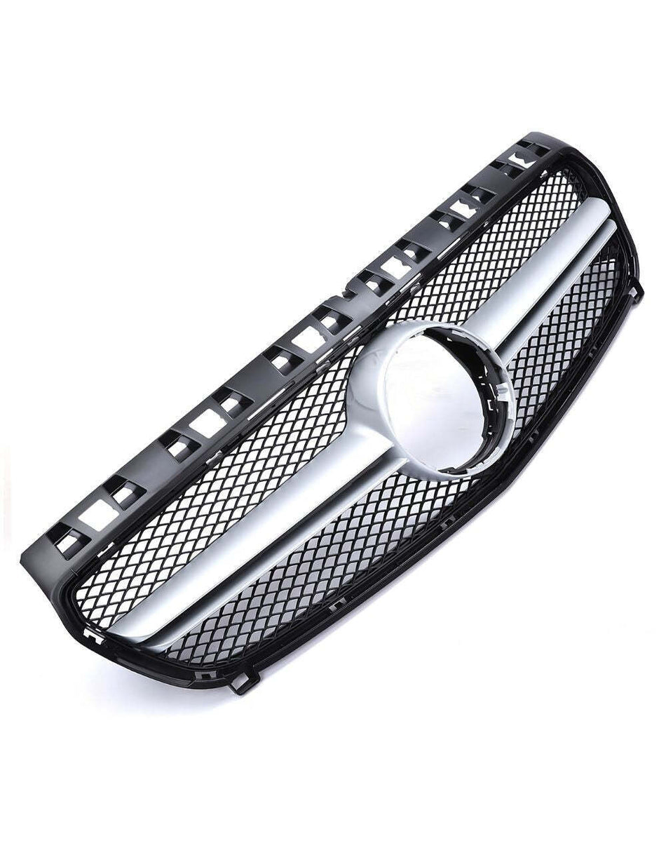 per Mercedes A W176 12-15 Griglia Anteriore Nero Argento Look AMG