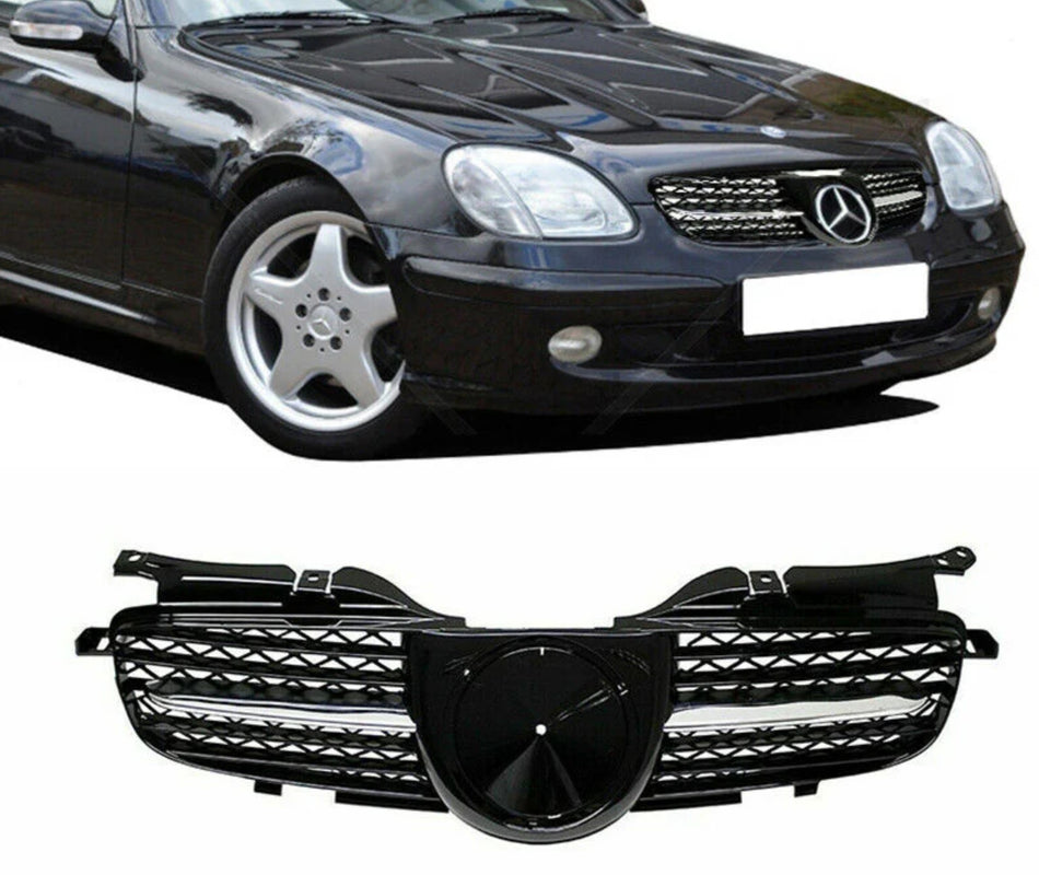 Griglia Sportiva a nido d'ape Nero Cromato per Mercedes SLK R170 97-04 Look R171