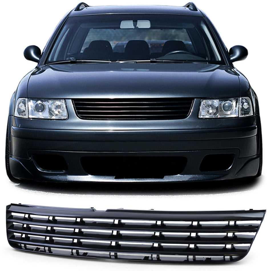 Griglia Anteriore Nera Senza Emblema per Volkswagen Passat 3B (1996-2000)