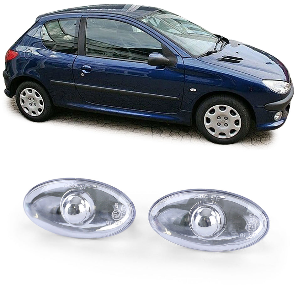 Frecce Vetro Trasparente Cromate per Peugeot 107 206 307 407 607 Toyota Aygo