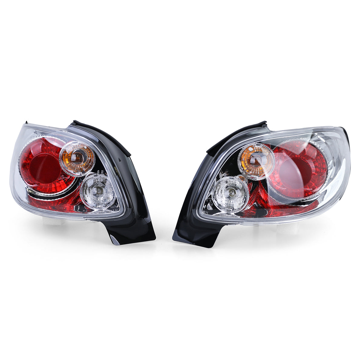 Fanali Posteriori Vetro Trasparente Cromato per Peugeot 206 CC Coupé Cabrio
