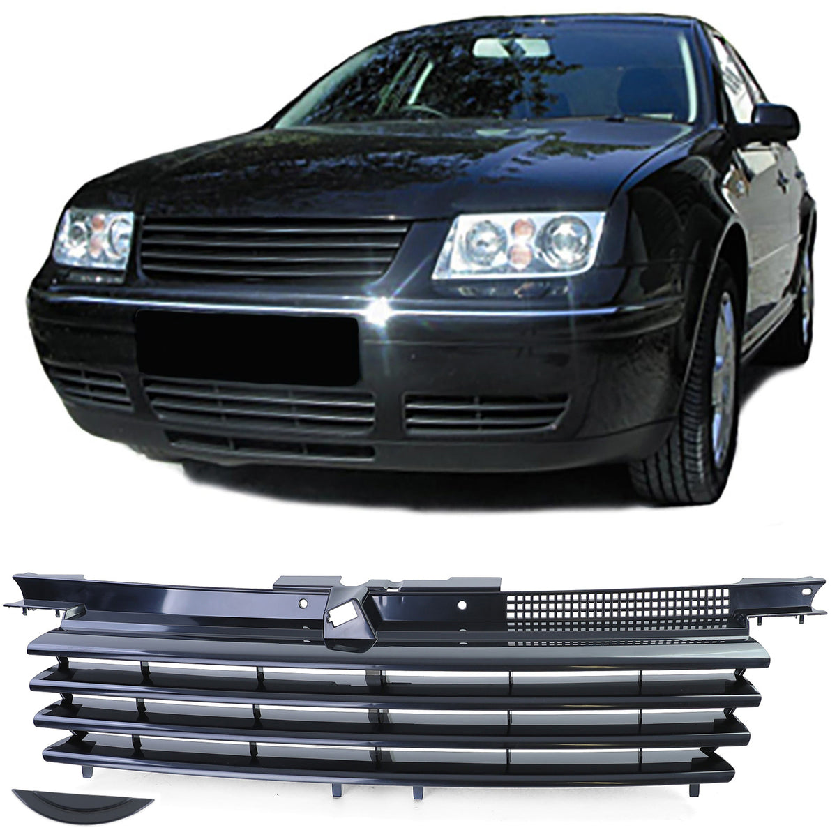 Griglia Anteriore Nera Senza Emblema per Volkswagen Bora Berlina, Touring 98-05