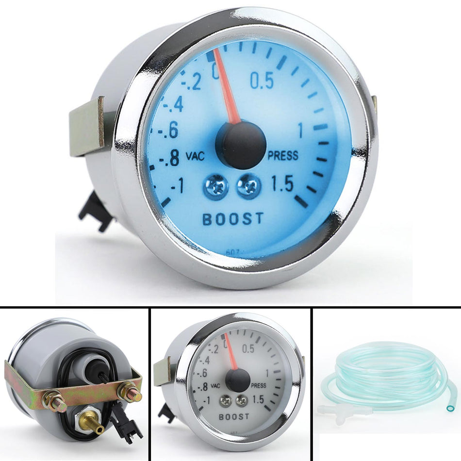 Pressione Turbo Indicatore Supplementare da Incasso Strumento 52mm Cromato