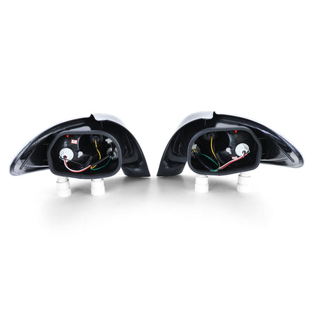 Fanali Posteriori Vetro Trasparente Cromato per Peugeot 206 Berlina 2 Volumi
