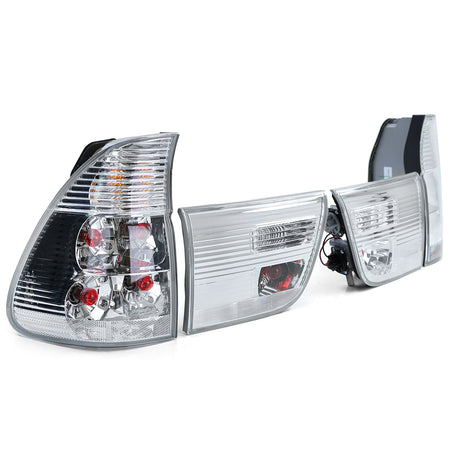 Fanali Posteriori Vetro Trasparente Set 4-teilg Argento Cromato per BMW X5 E53