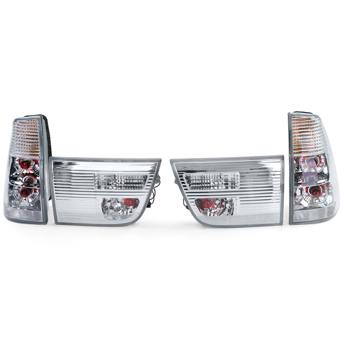 Fanali Posteriori Vetro Trasparente Set 4-teilg Argento Cromato per BMW X5 E53