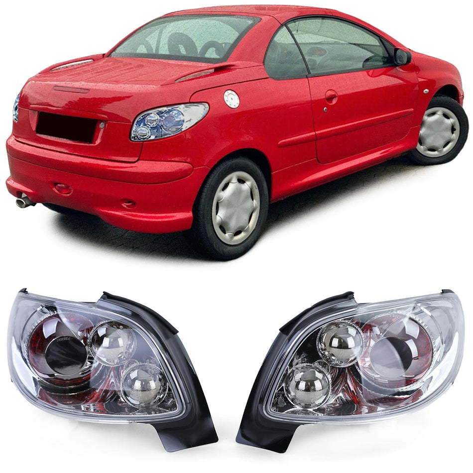 Fanali Posteriori in Design Cromato per Peugeot 206 CC Coupé Cabrio 2000-2007