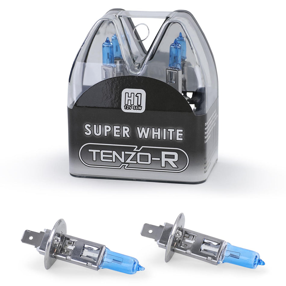 H1 55W 12 Volt Super Bianco Lampadine 2 Pezzi ZUGELASSEN !! Universale