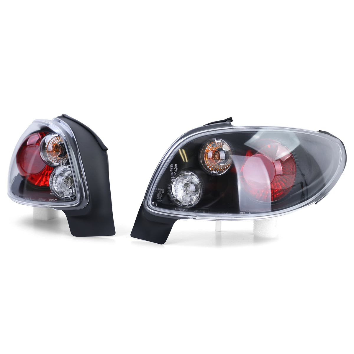 Fanali Posteriori Neri per Peugeot 206 CC Coupé Cabrio 2000-2008 E-Prüfzeichen