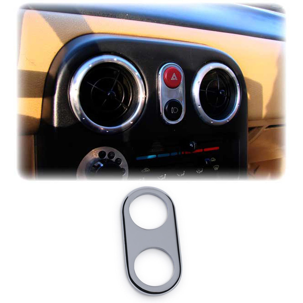Doppio Interruttore Cornice Copertura Acciaio Inox per Mazda MX5 NA 1989-1998