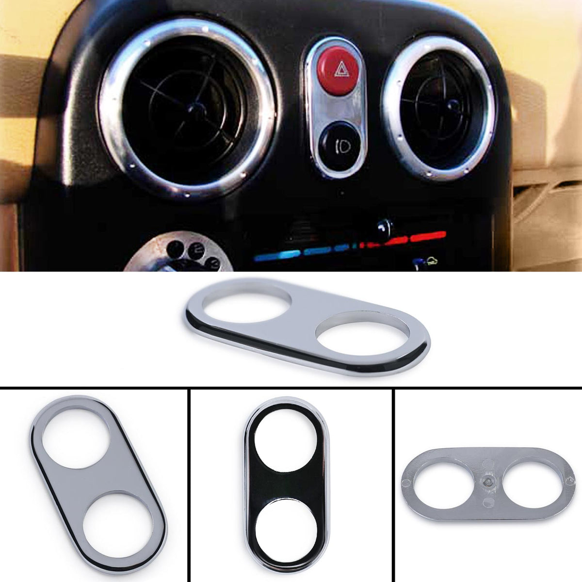 Doppio Interruttore Cornice Copertura Acciaio Inox per Mazda MX5 NA 1989-1998