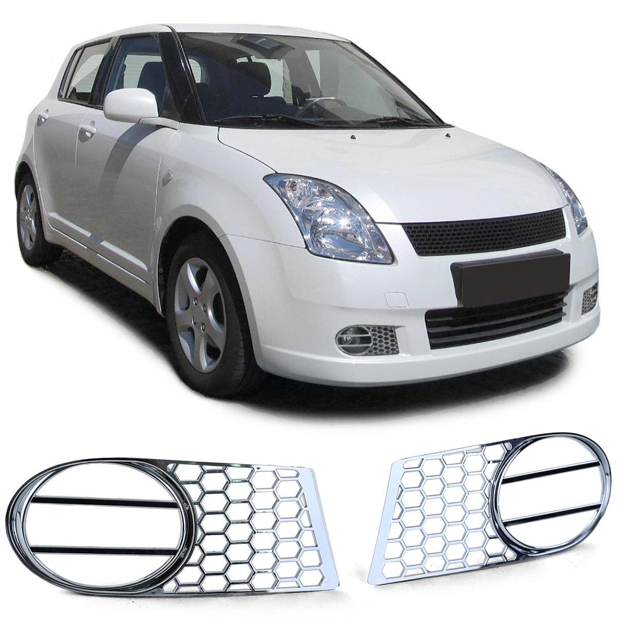 Fendinebbia Coperture Griglia Cromate per Suzuki Swift MZ EZ 05-08