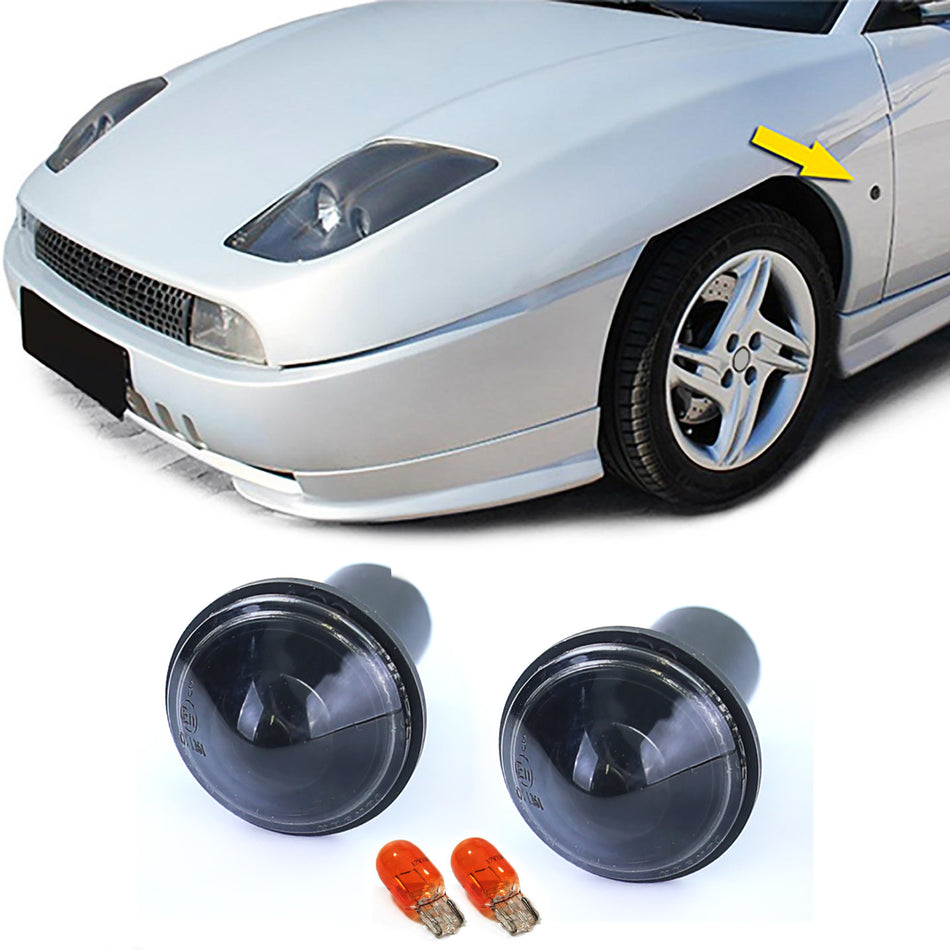 Frecce Vetro Trasparente Laterali Neri Fumè per Fiat Coupe 175 (1994-2000)