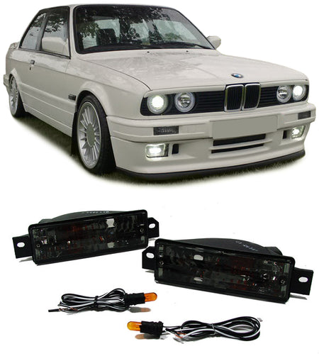 Frecce Vetro Trasparente con Luci di Posizione Nere per BMW Serie 3 E30