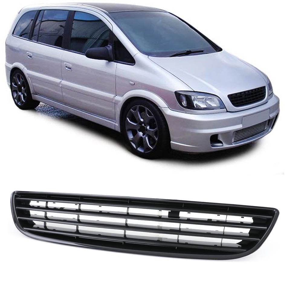 Griglia Anteriore Nera Senza Emblema per Opel Zafira A 1999-2005