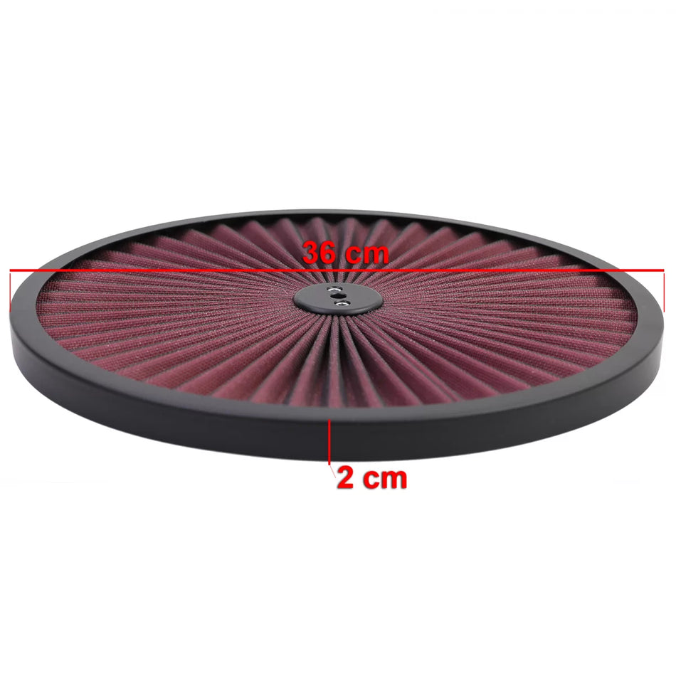Copri Filtro Aria 14 Pollici Super Stream Nero Rosso per Ford Us Car