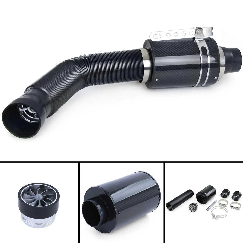 Echt Carbon Airbox Sport Filtro Aria Aspirazione Fredda Universal Set per Auto