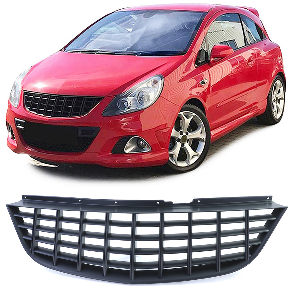 Griglia Anteriore Nera Senza Emblema per Opel Corsa D (2006-2010)