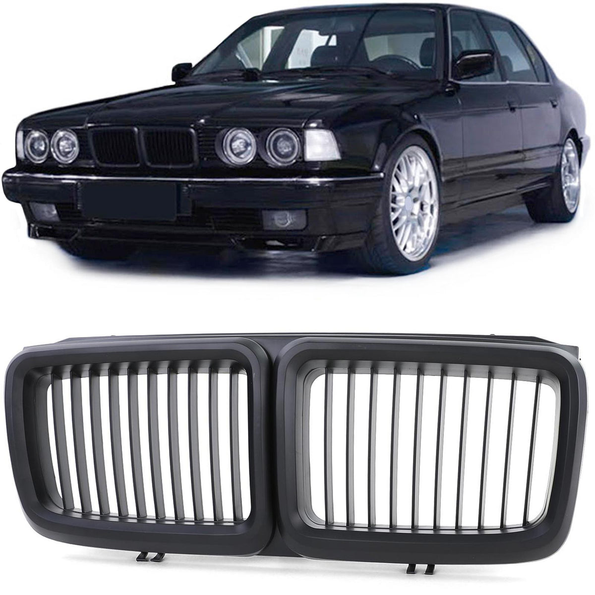 Griglia Anteriore Sportiva Nera per BMW Serie 7 E32 (1986-1994) in ABS