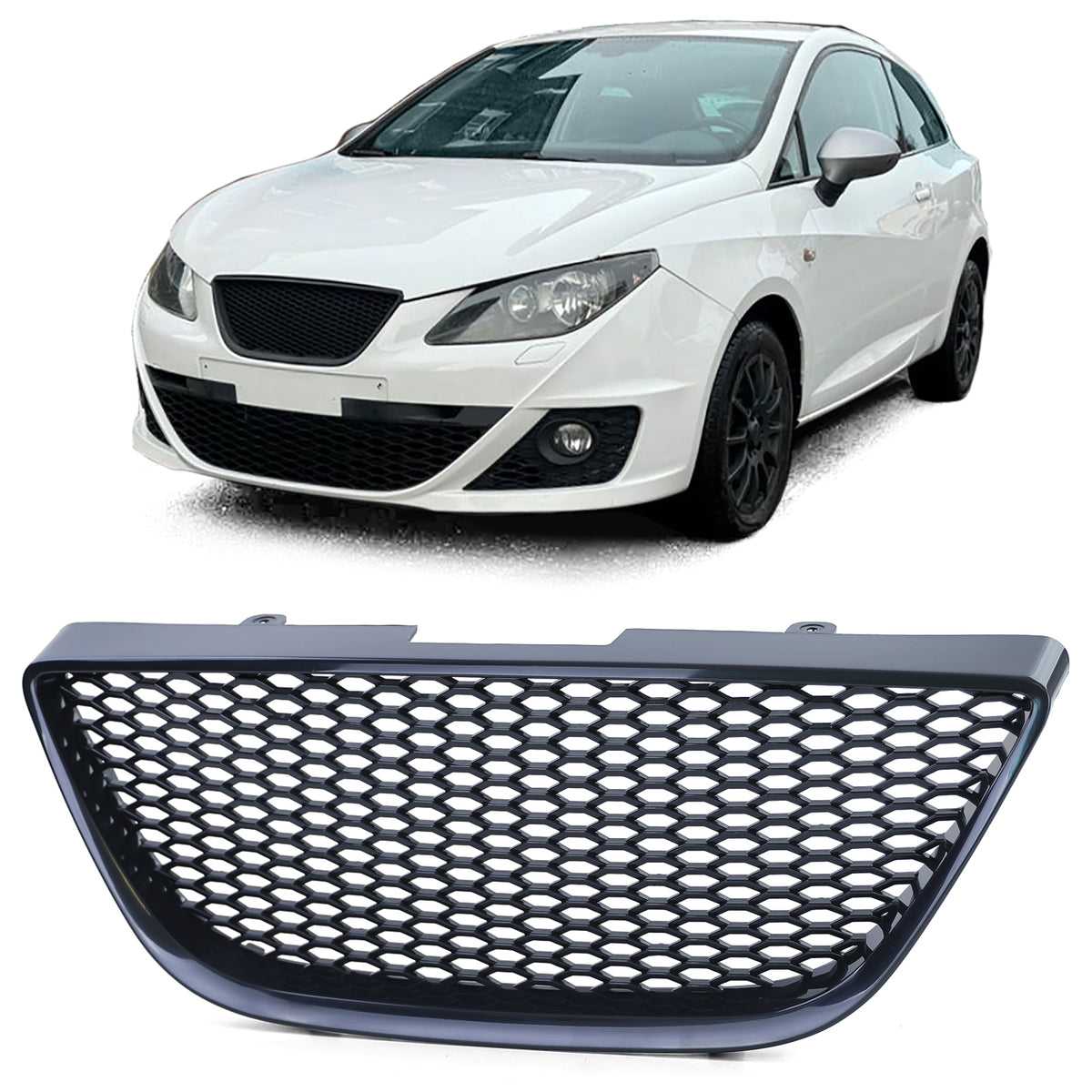 Griglia Sportiva Wabendesign Nera Senza Emblema per Seat Ibiza 6J 2008-2012