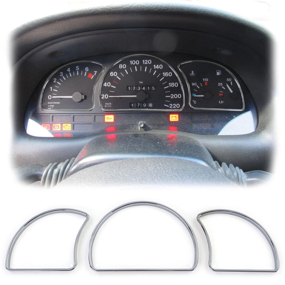 Tachoringe Cromato 3 Pezzi per Opel Astra F (1991-1998) e Vectra A (1988-1995)